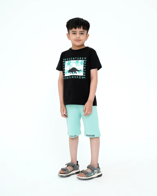 Junior Top and Bottom Set - Jet Black