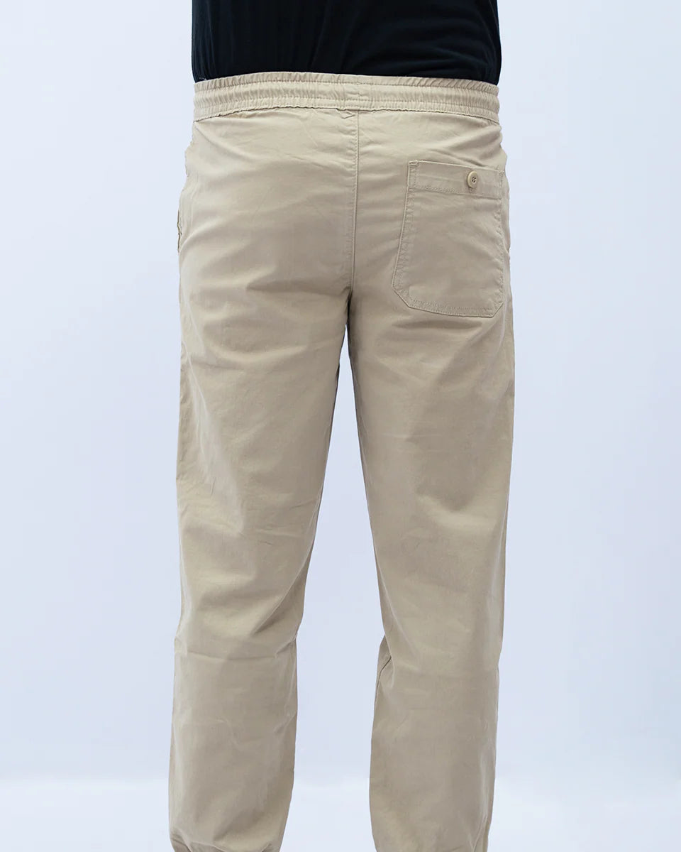 Khaki stretch jogger trousers