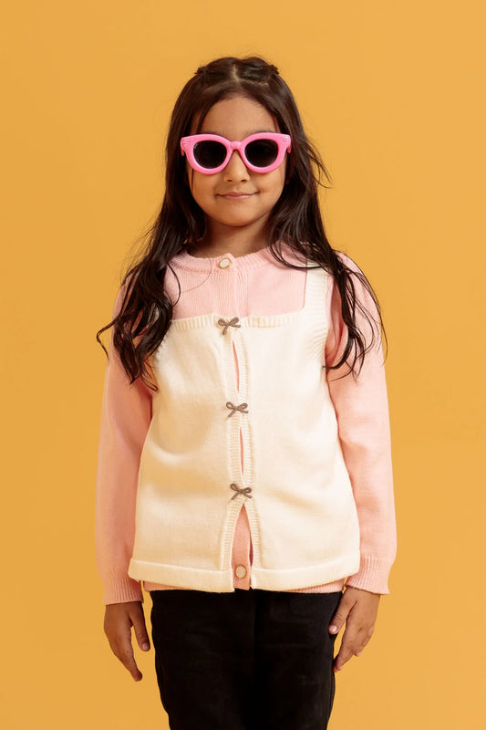 Little Girlsā Blush Wool Jersey Frock