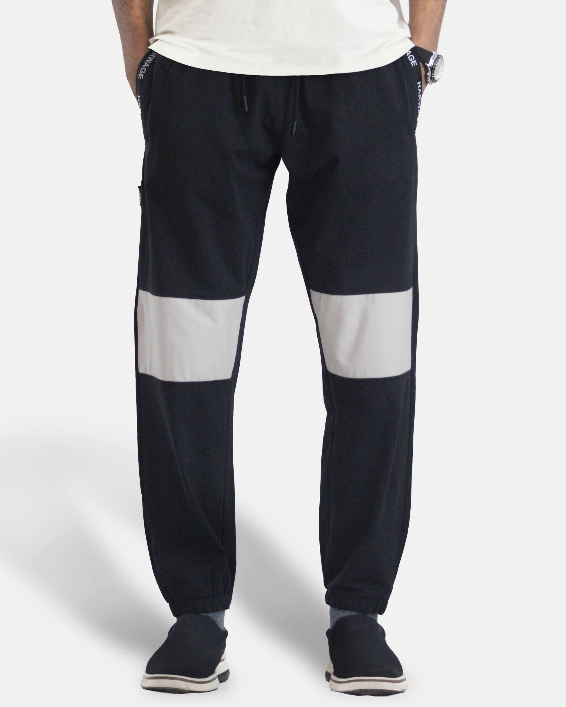 Men Basic Trousers with Contrast Trim - 3 Colors - Harwage