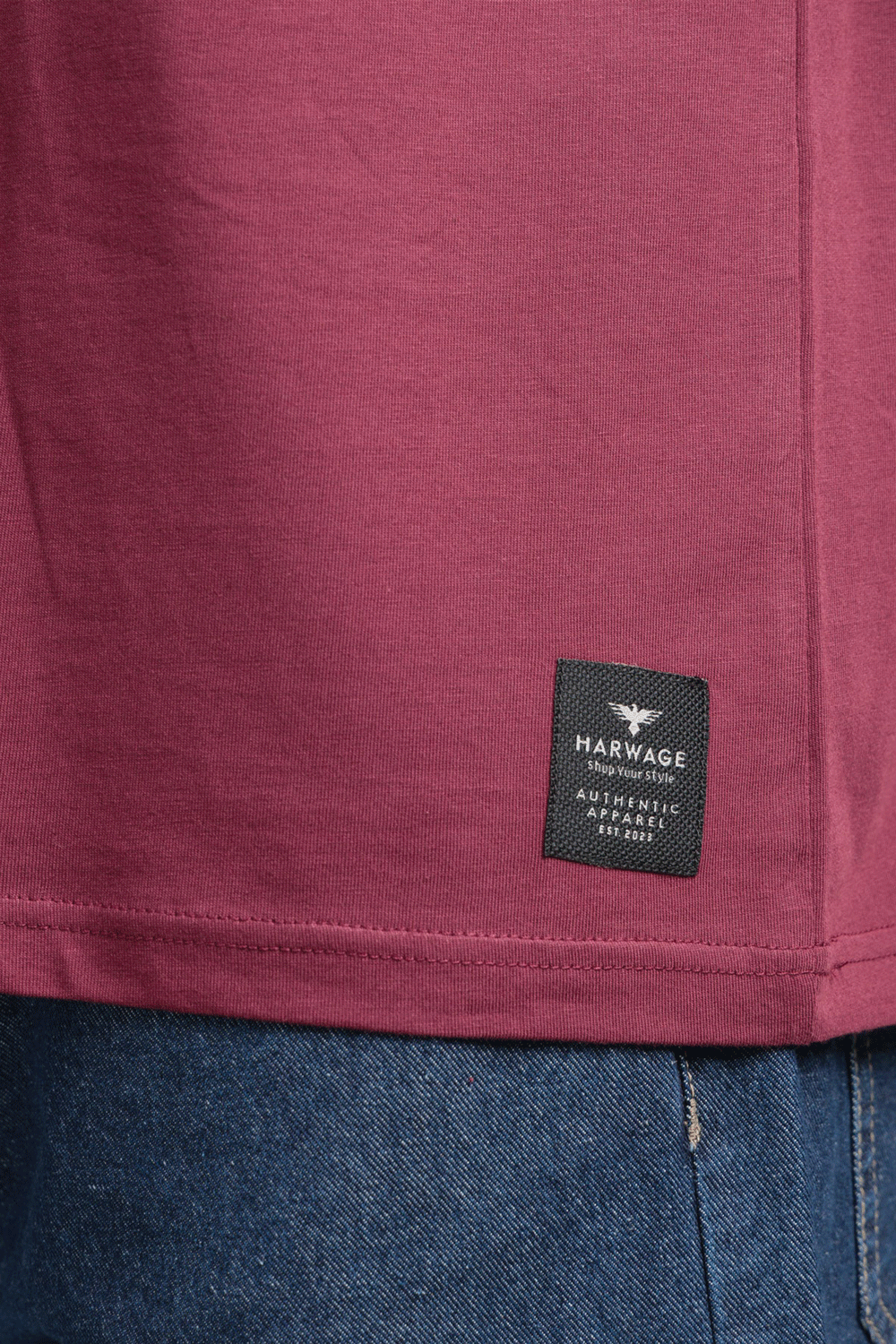 Men Boxy Fit Cotton T-Shirt - Maroon