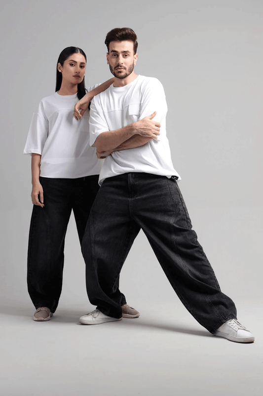 Men Boxy Fit Cotton T-Shirt - White