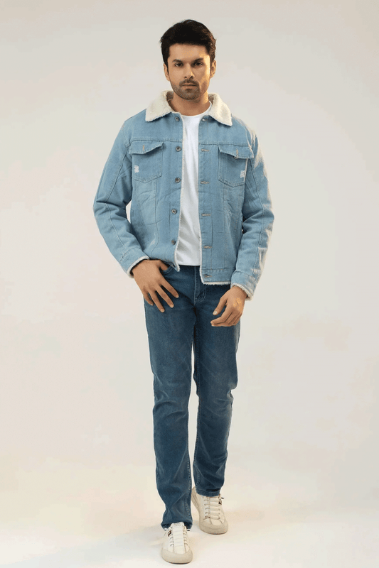 Men Denim Jacket - Blue