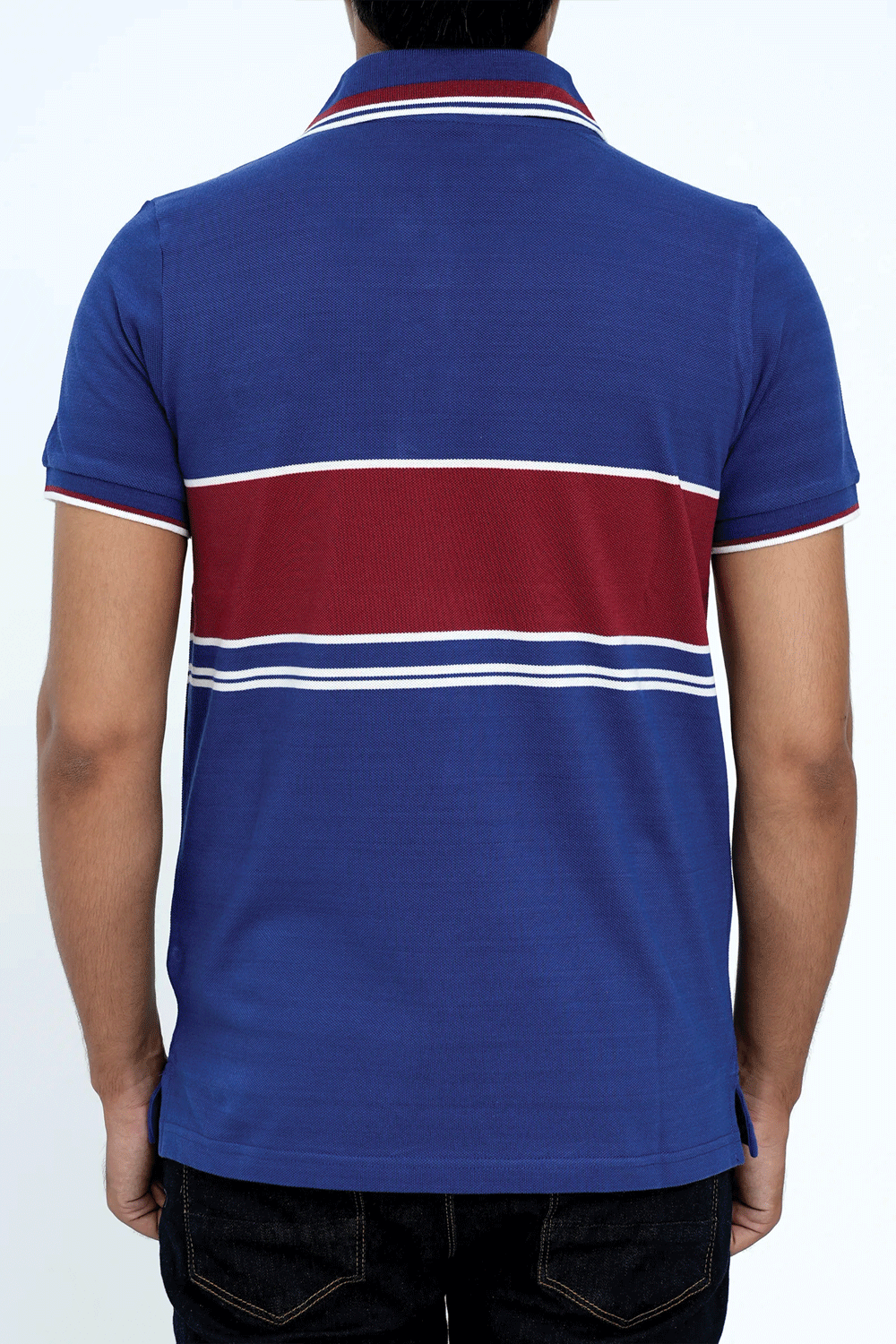 Men Dyed Yarn Polo Shirt - Sodalite Blue