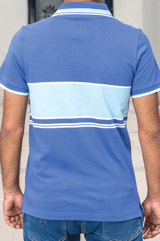 Men Dyed Yarn Polo Shirt - Very Peri