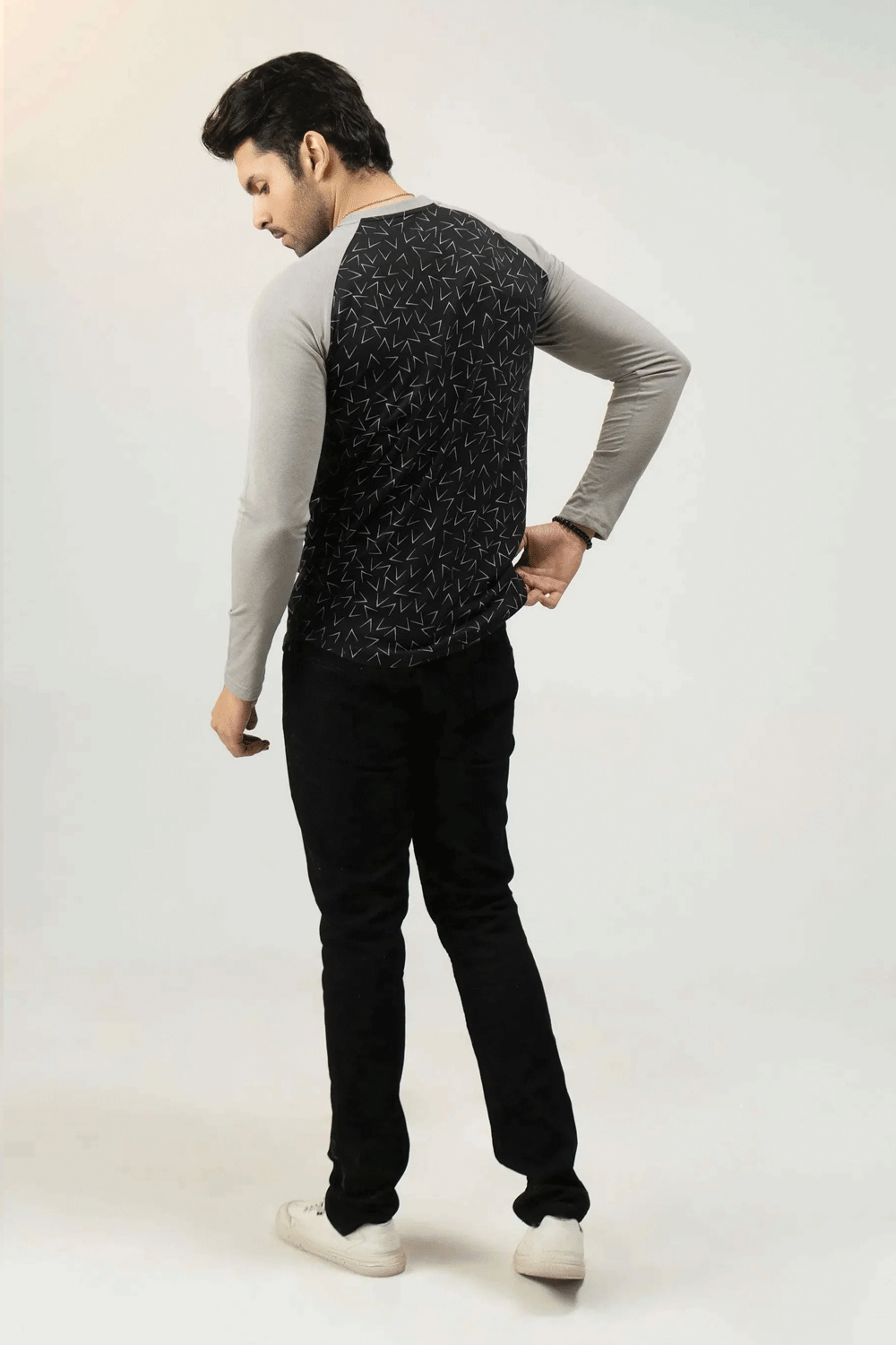 Men Full Sleeve T-Shirt - Gray