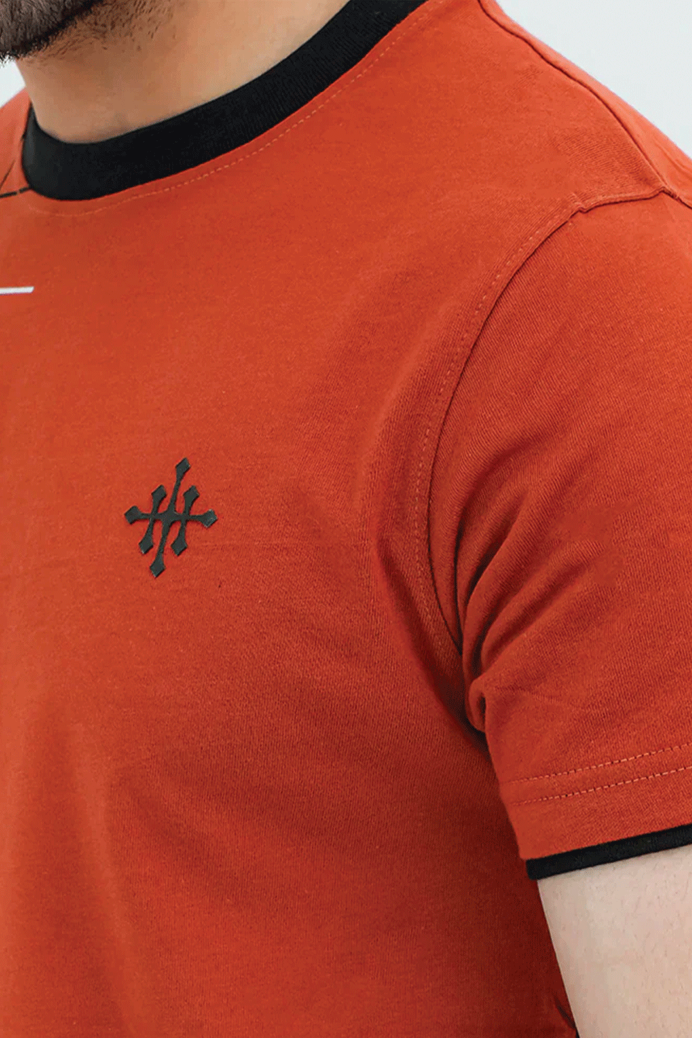 Men Graphic Crew Neck T-Shirt - Chocolate Red