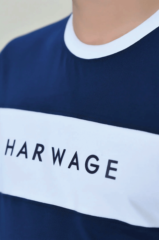 Men Round Neck T Shirt - Navy Blue