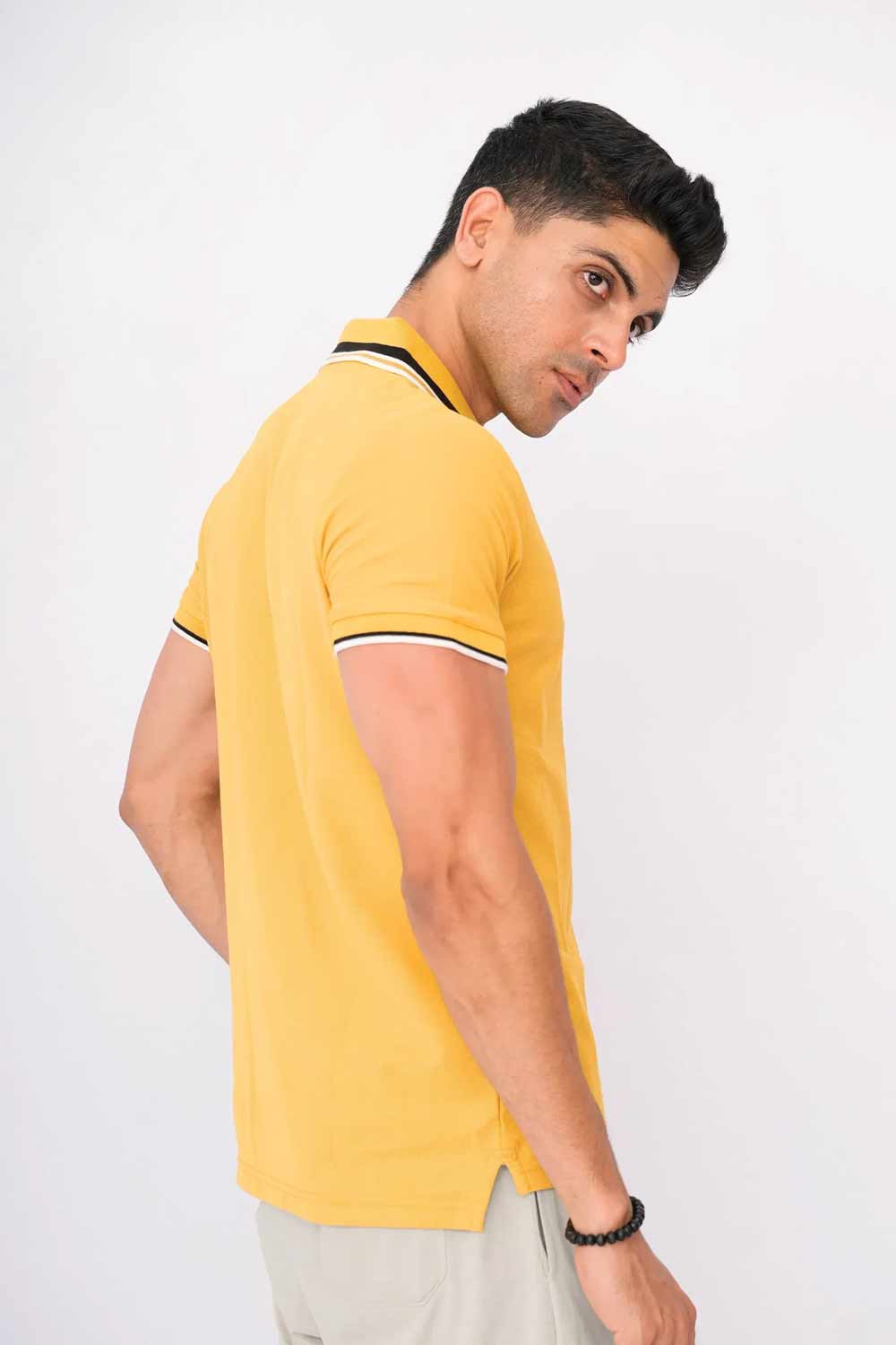 Men Tipping Polo Shirt - Yellow