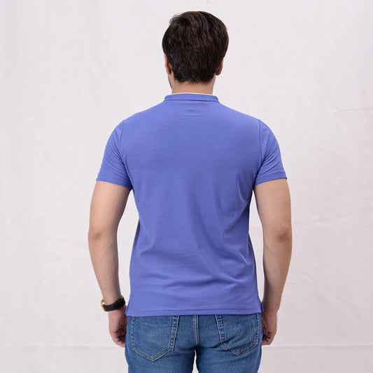 Men Ban Neck Polo Shirt - Very Peri