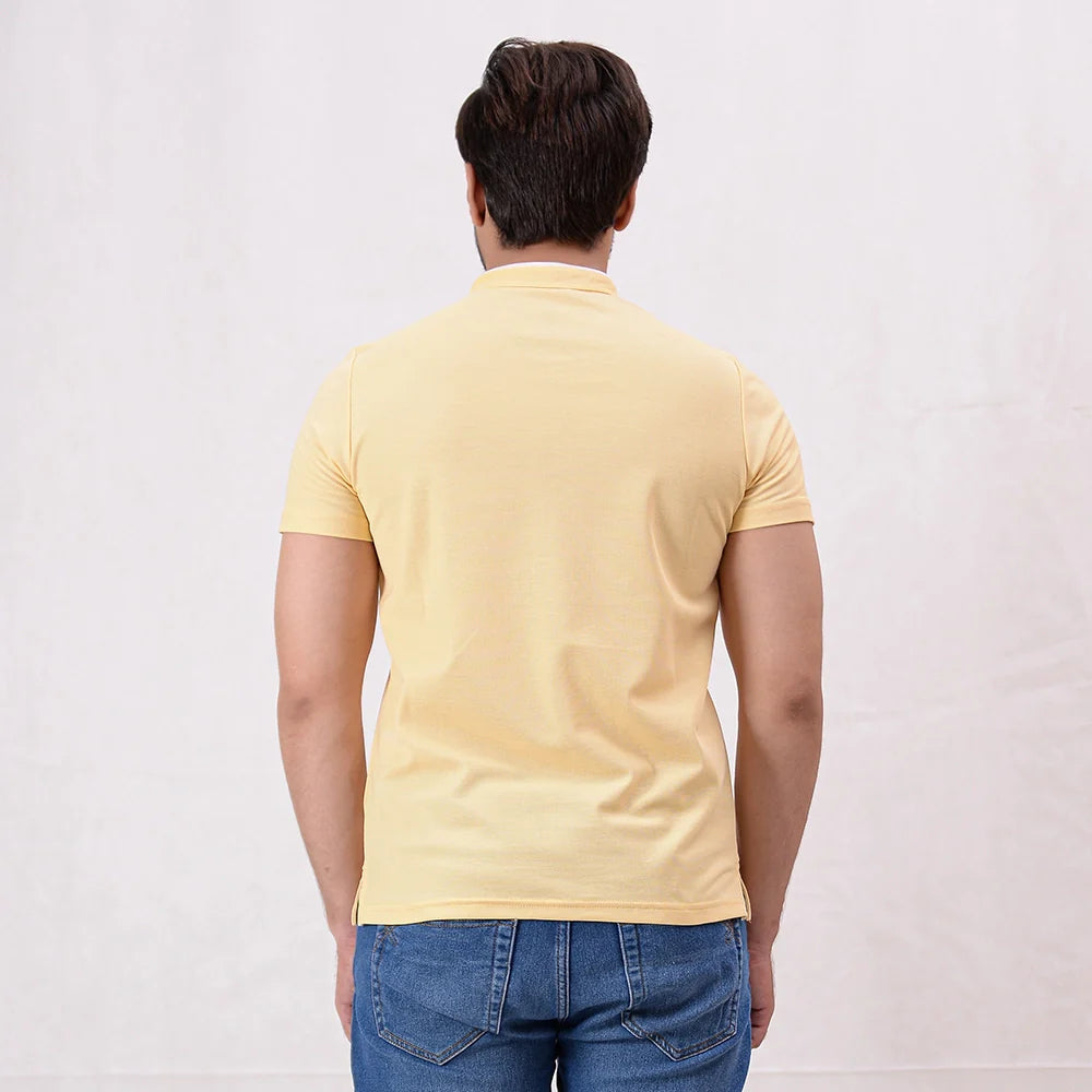Men Ban Neck Polo Shirt - Sunlight