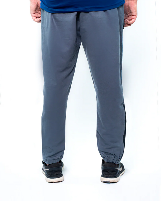 Men Basic Trousers with Contrast Trims - Ebony