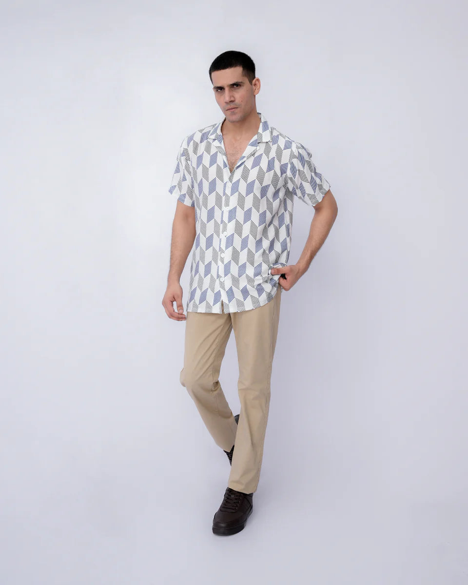 Men Casual Shirts	- White