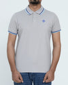 Men Contrast Tipping Polo Shirt - Grey