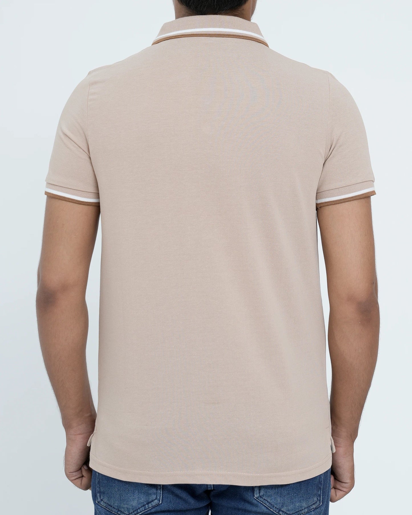 Men Contrast Tipping Polo Shirt -  Sand Dollar