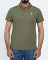 Men Contrast Tipping Polo Shirt - Olive Branch