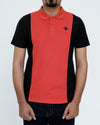Men Cut line Polo Shirt - Red/Black