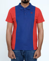 Men Cut line Polo Shirt - Red/Blue