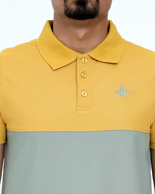 Men Cutline Polo Shirt - Yellow/Green