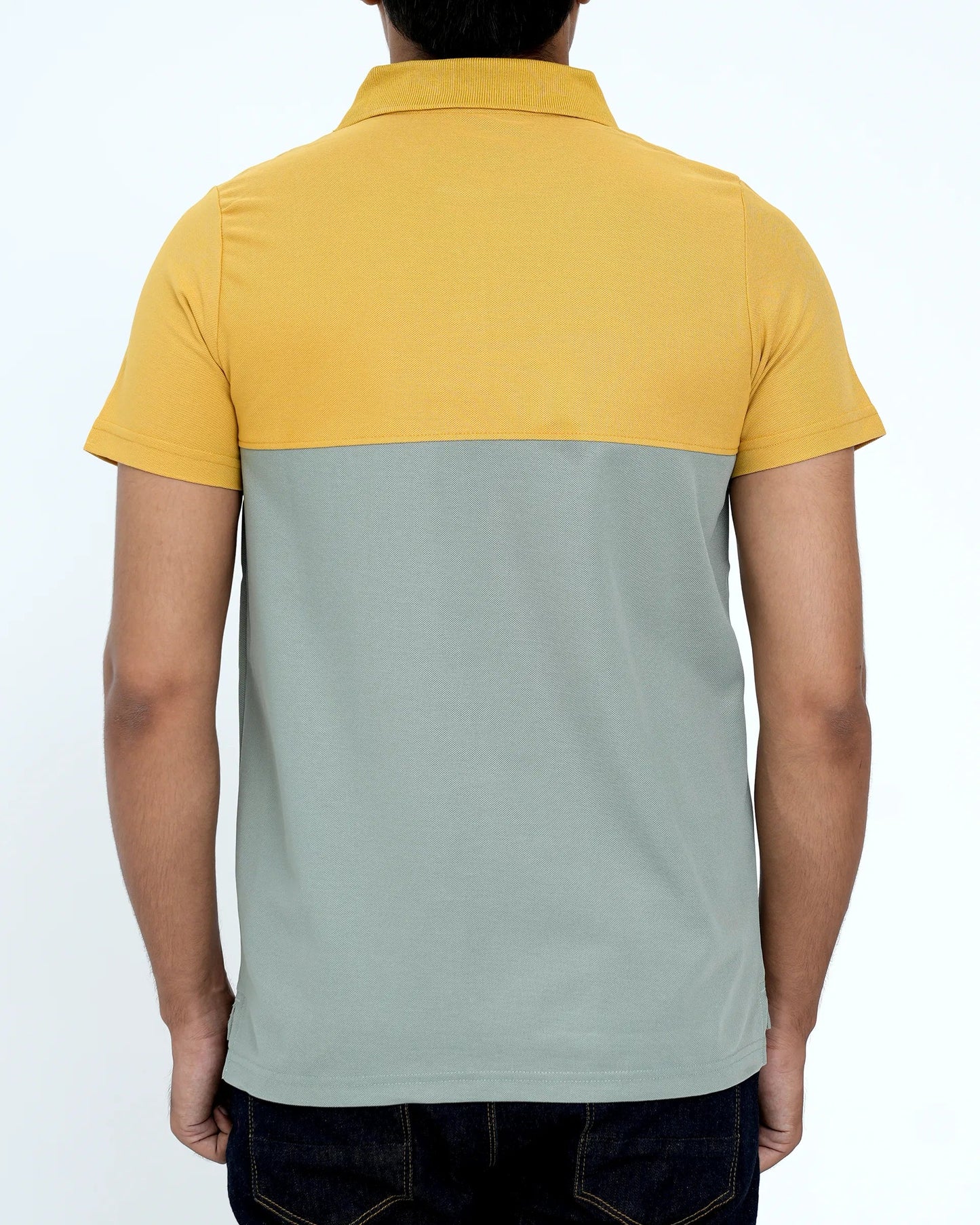 Men Cutline Polo Shirt - Yellow/Green