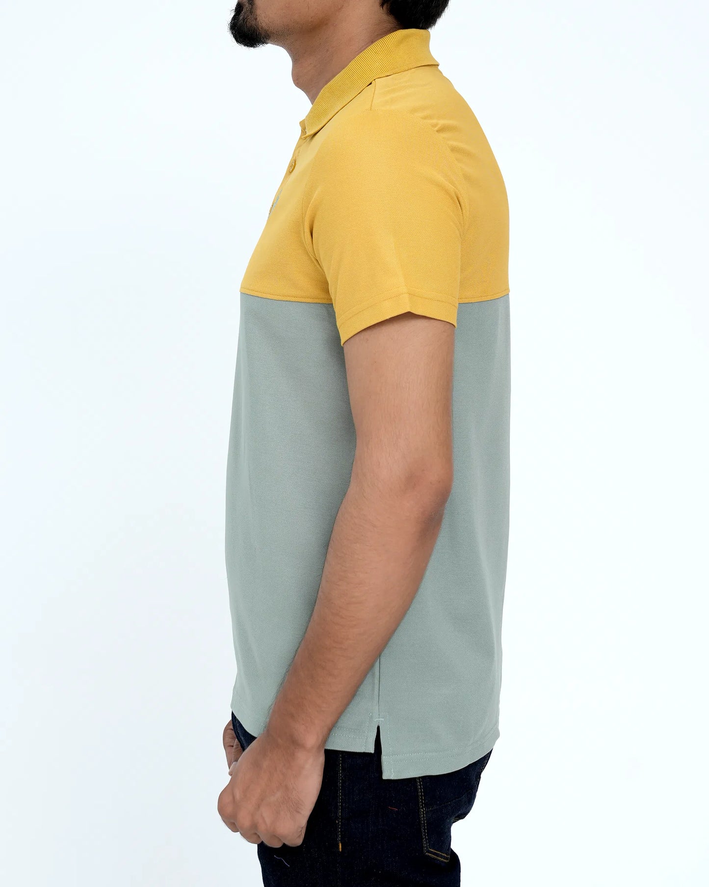 Men Cutline Polo Shirt - Yellow/Green