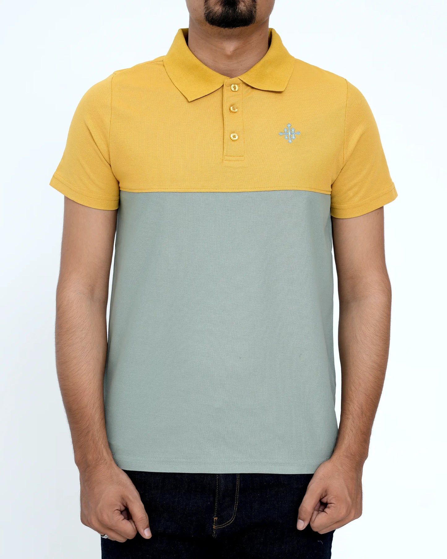 Men Cutline Polo Shirt - Yellow/Green