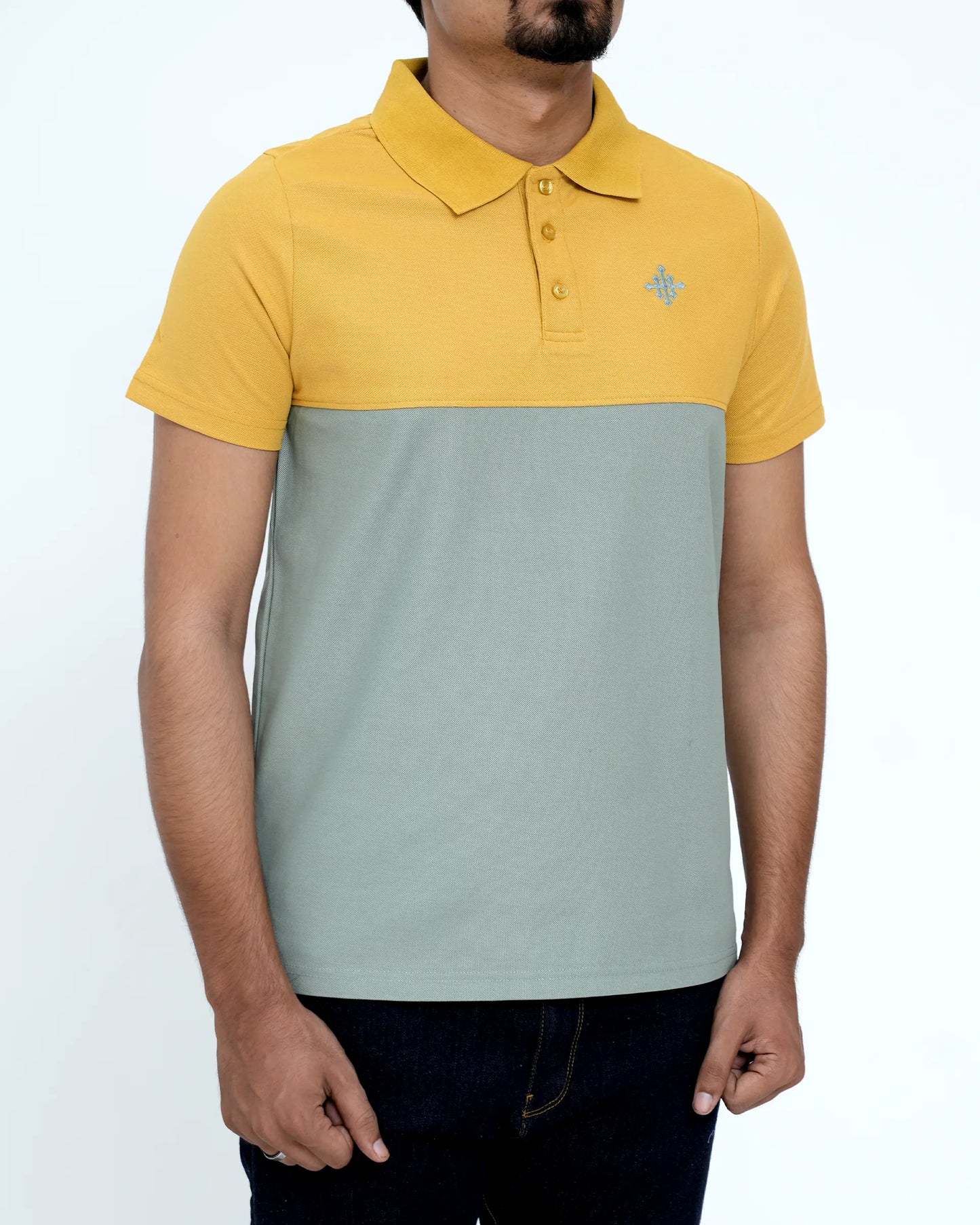 Men Cutline Polo Shirt - Yellow/Green