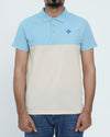 Men Cutline Polo Shirt - Sky/White