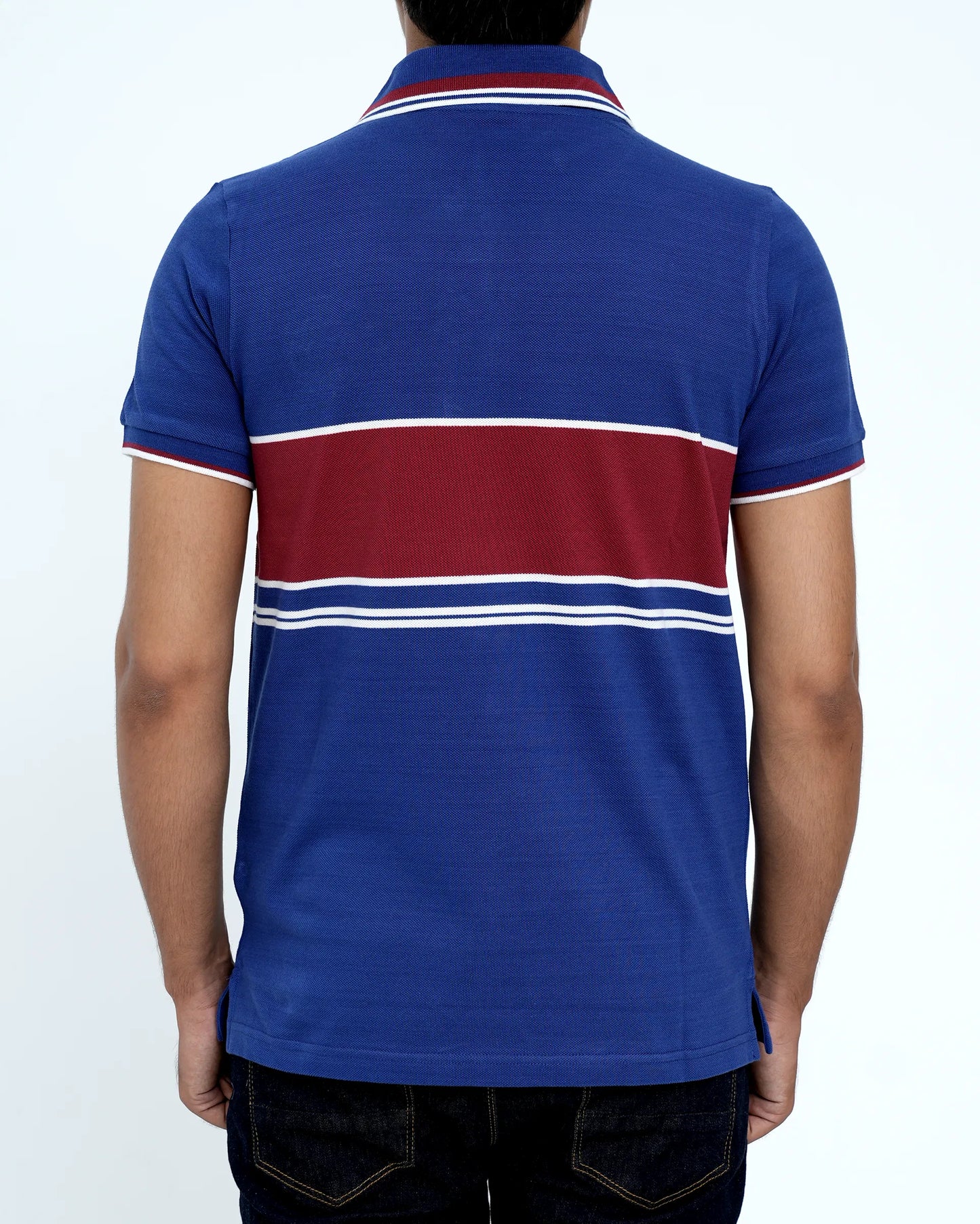 Men Dyed Yarn Polo Shirt - Sodalite Blue