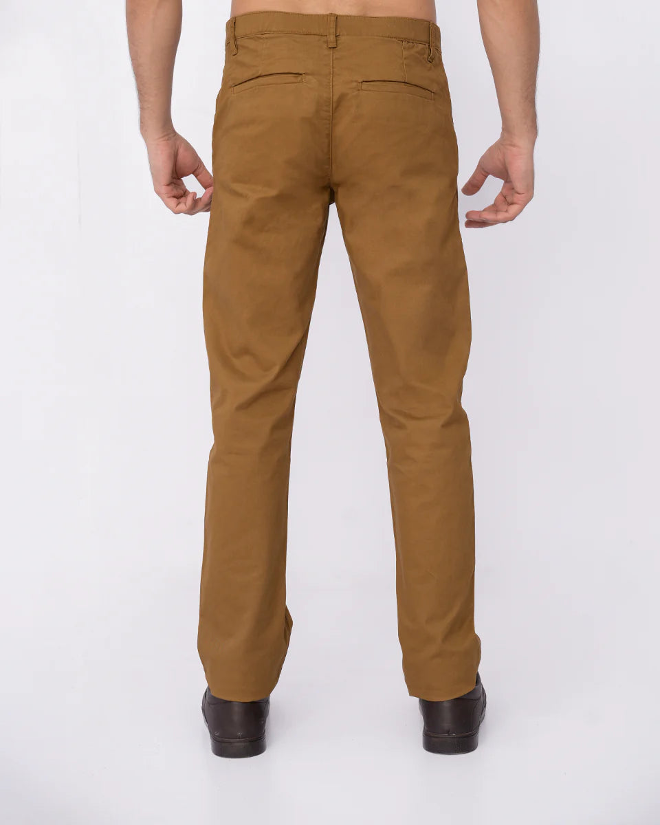 Men Elasticated Chino Pant - Brown