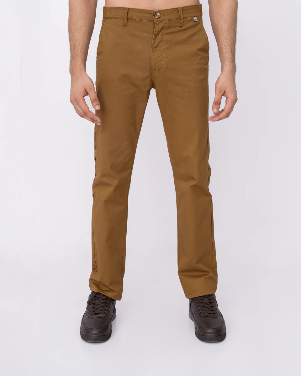 Men Elasticated Chino Pant - Brown