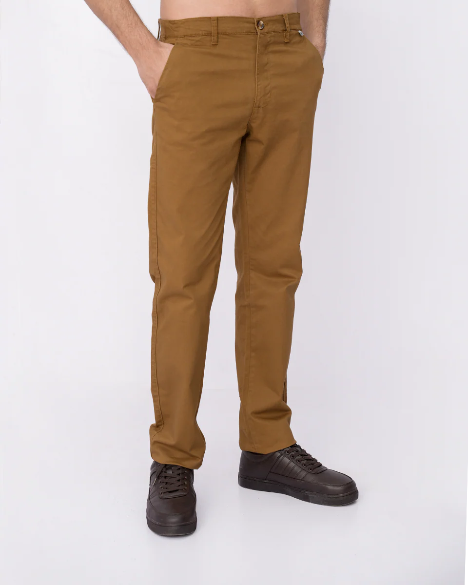 Men Elasticated Chino Pant - Brown