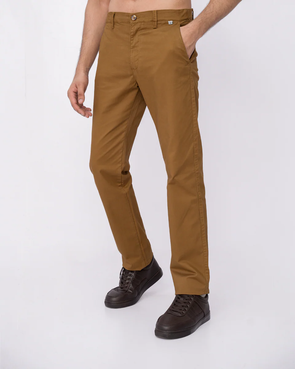 Men Elasticated Chino Pant - Brown