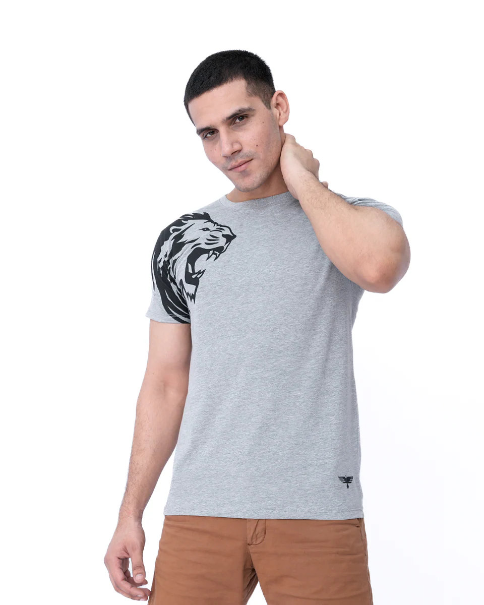 Men Graphic T Shirts - Grey