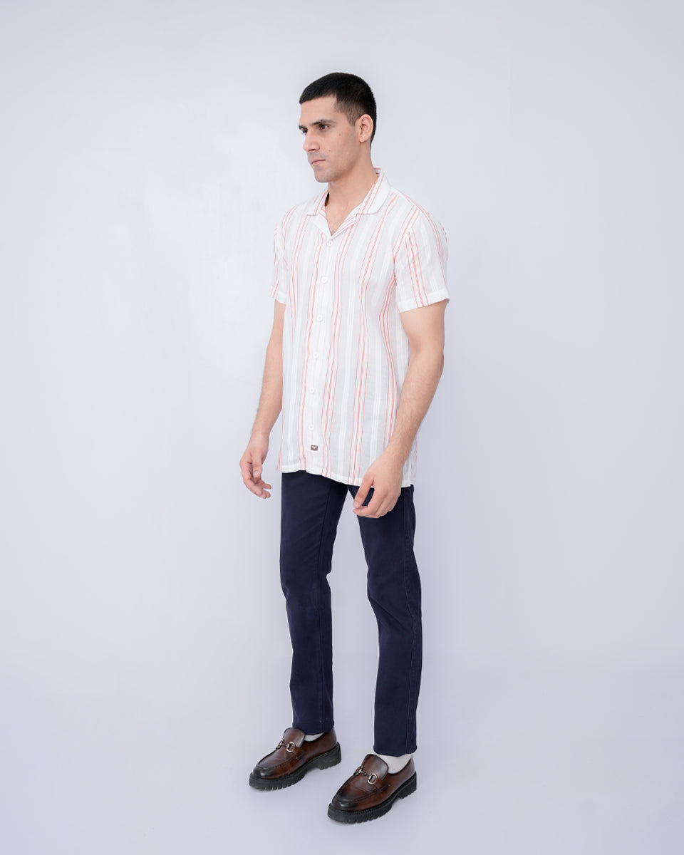 Men Resort Collar - White