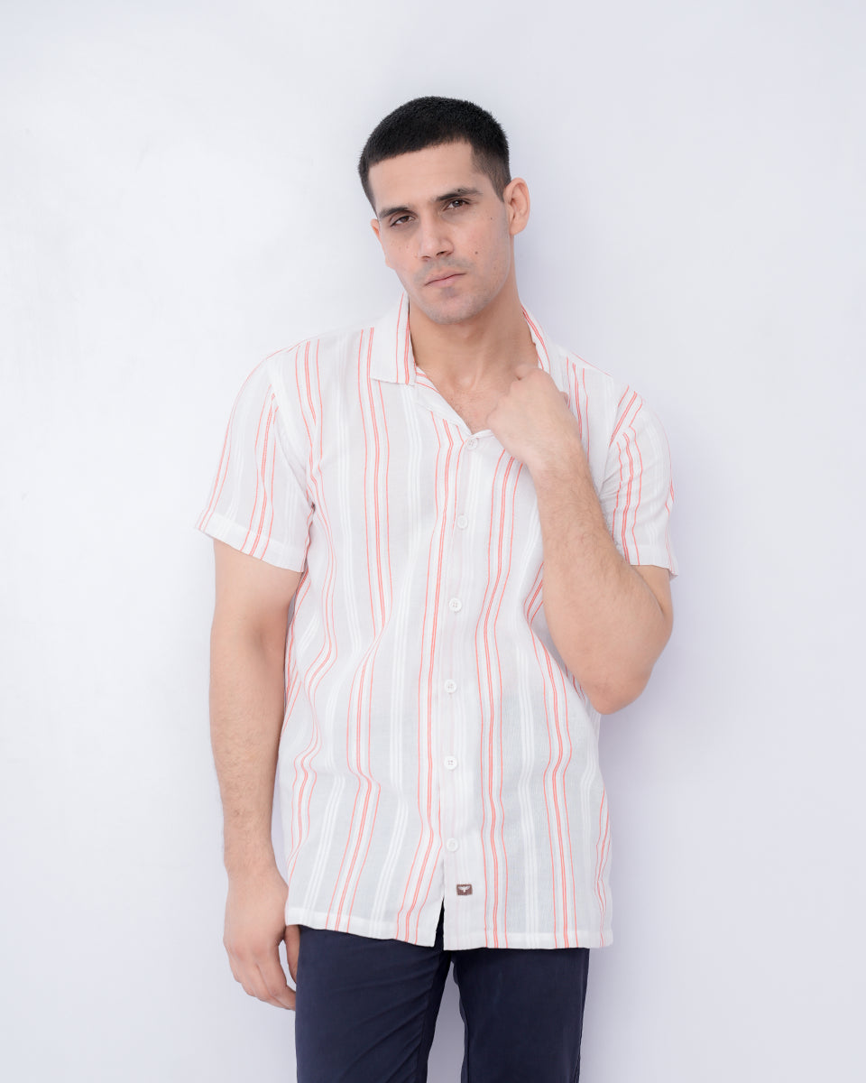 Men Resort Collar - White