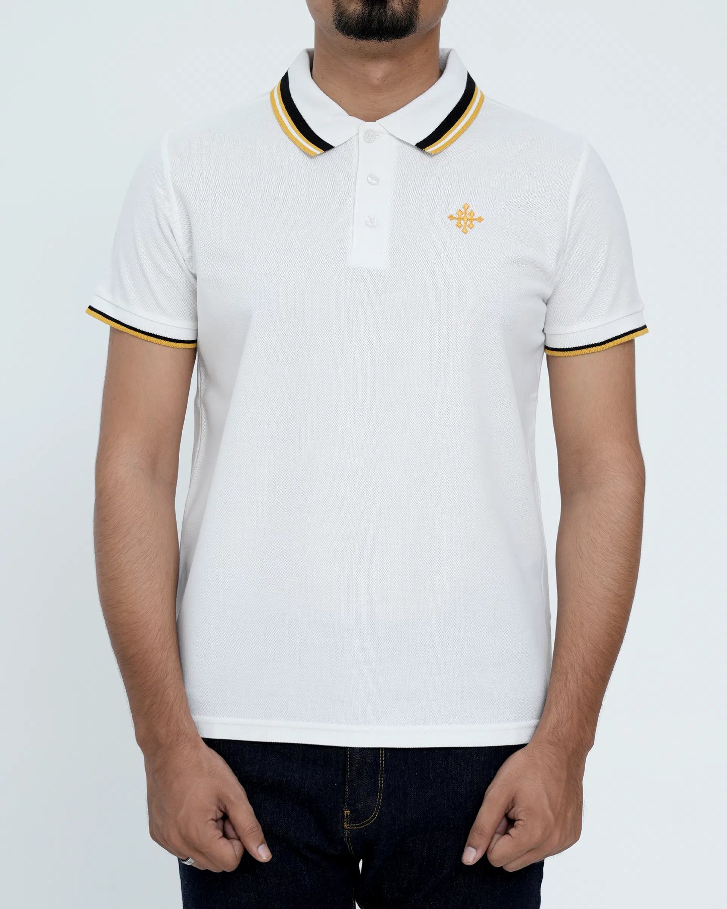 Men Tipping Polo Shirt - White