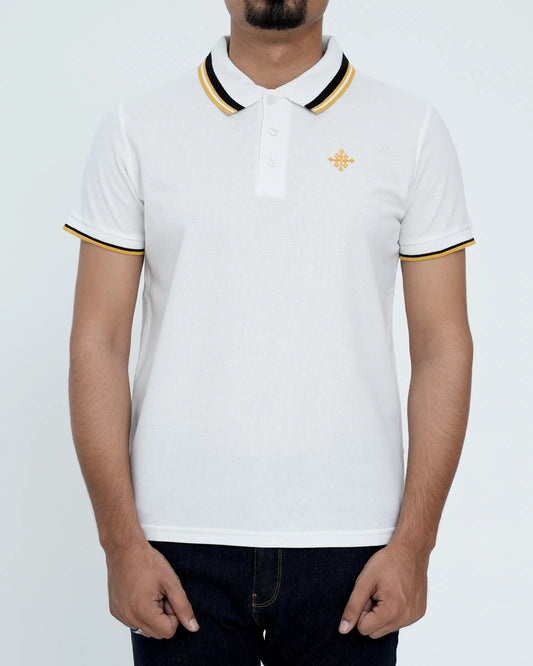 Men Tipping Polo Shirt - White