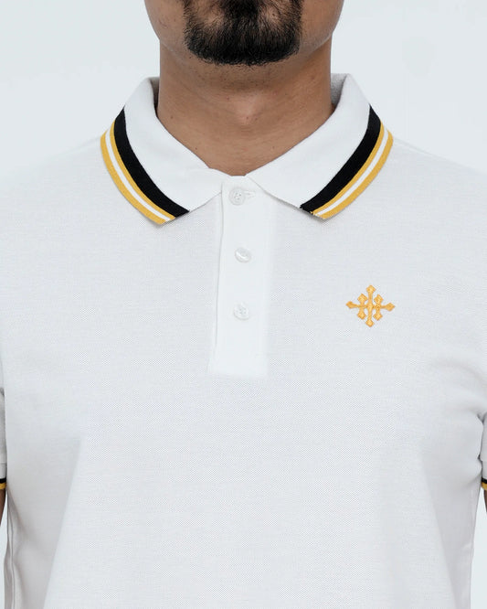 Men Tipping Polo Shirt - White