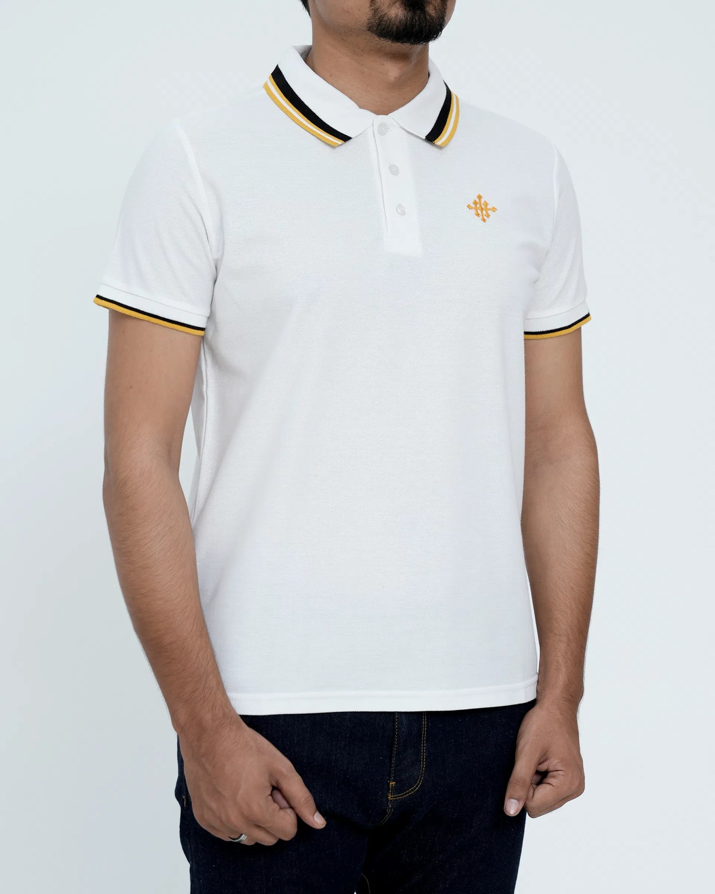 Men Tipping Polo Shirt - White