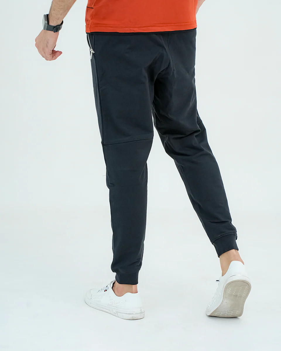 Men Zipper Pocket Trousers - Black