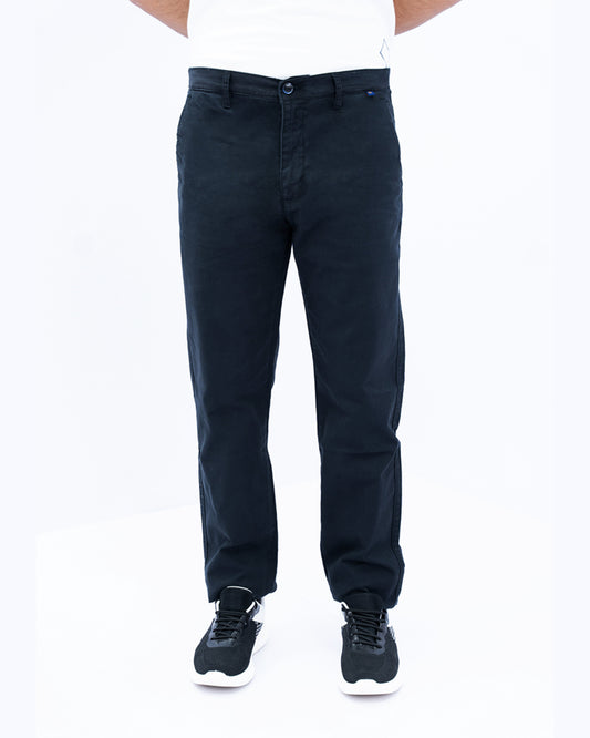 Men Black Elasticated Chino Pant
