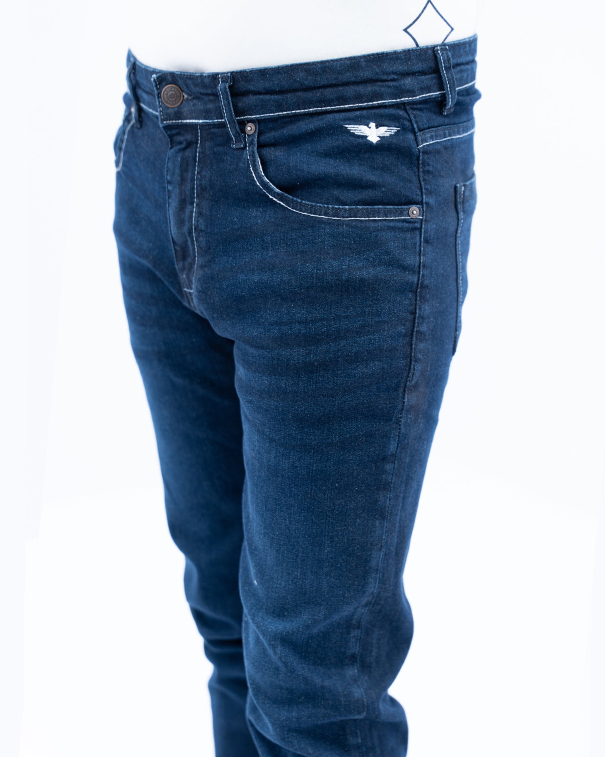 Men Dark Blue Carrot Fit Jeans 3