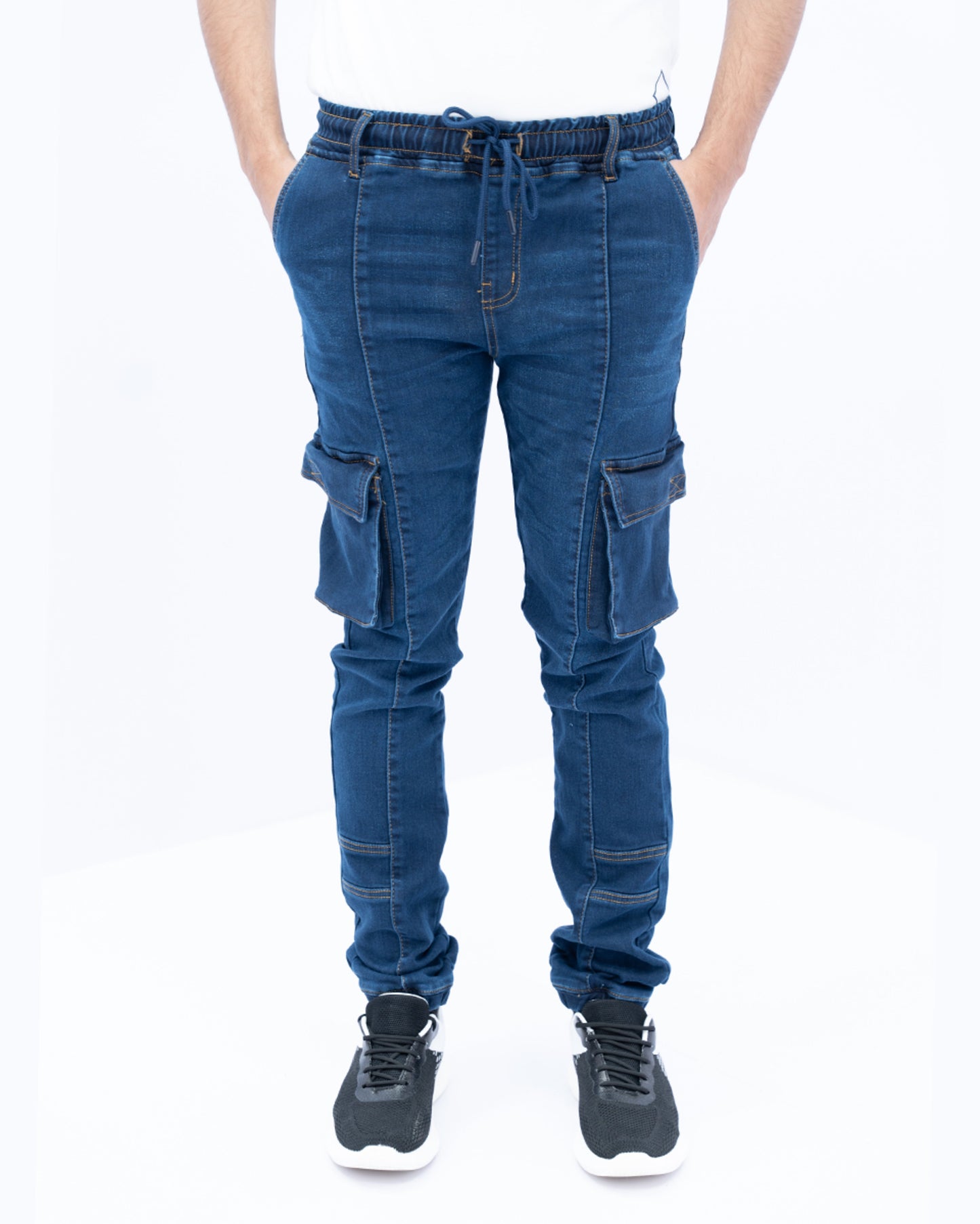 Men Dark Blue Jogger Jeans