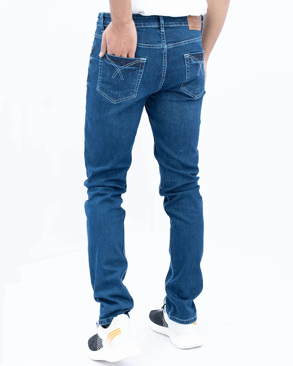 Men Dark Blue Slim Fit Denim Jeans 3