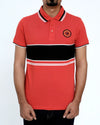 Men Dyed Yarn Polo Shirt - Red/Black