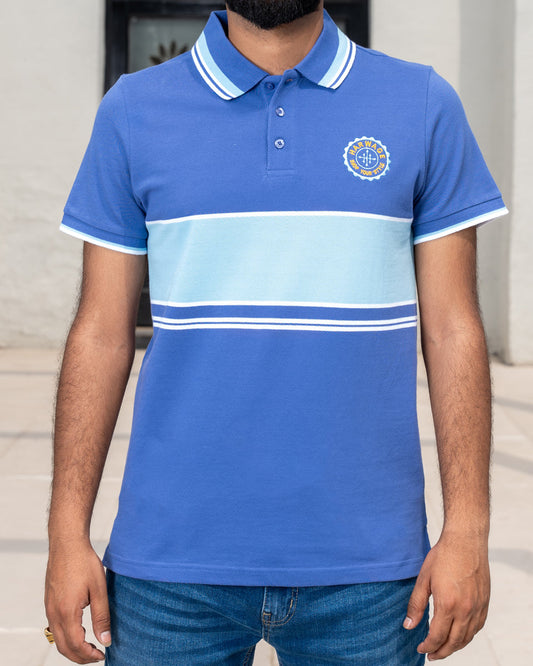 Men Dyed Yarn Polo Shirt - Very Peri