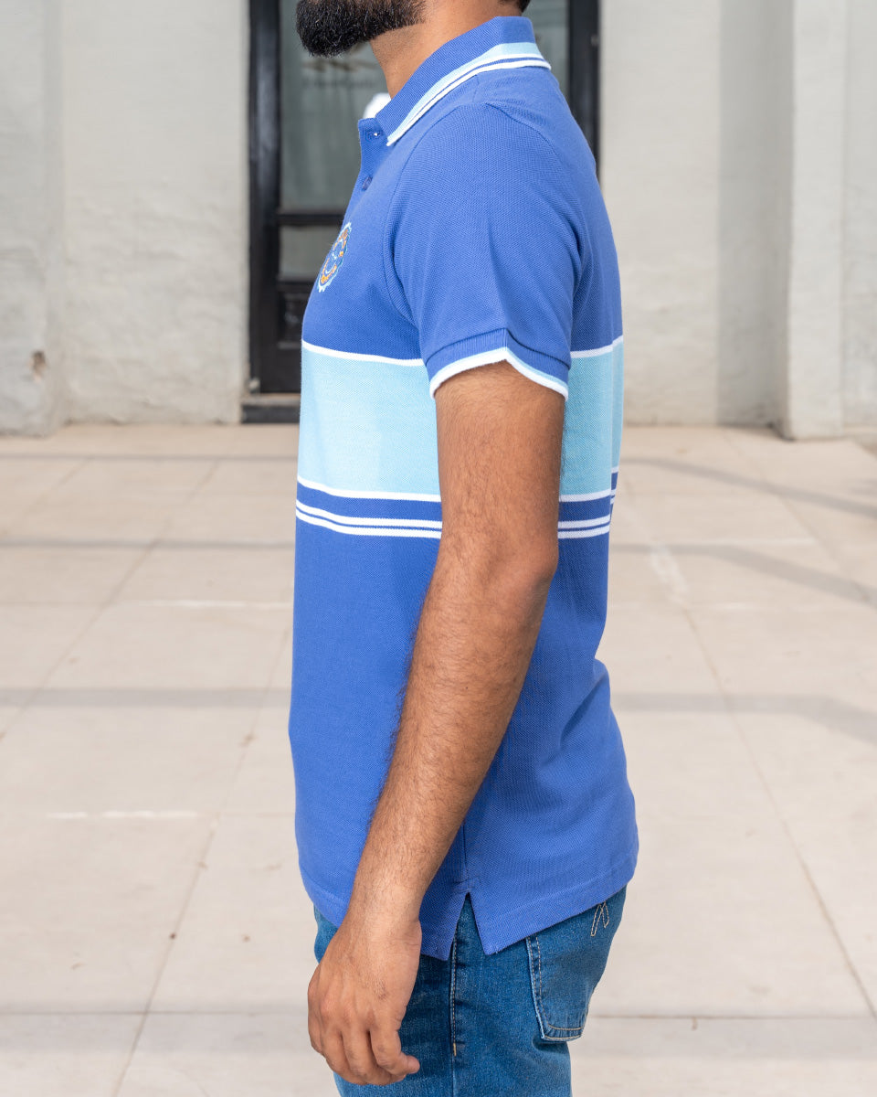 Men Dyed Yarn Polo Shirt - Very Peri