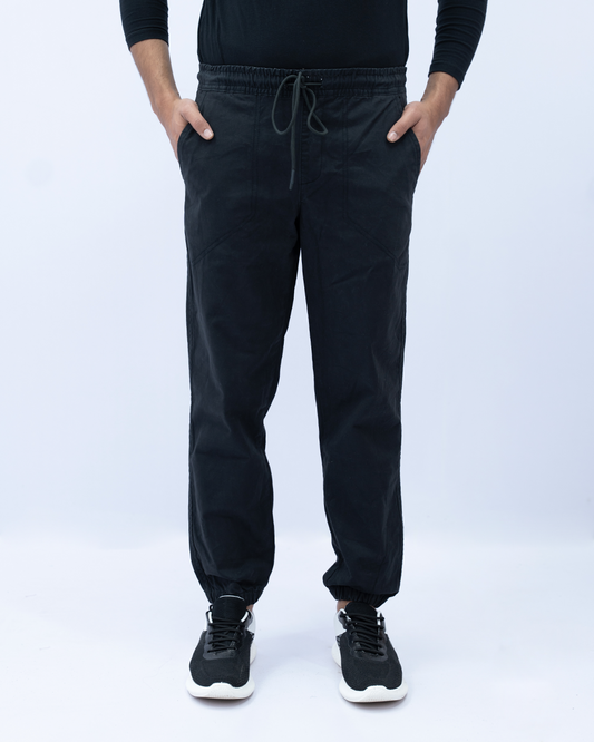 Men Jogger Elasticated Trouser - Black