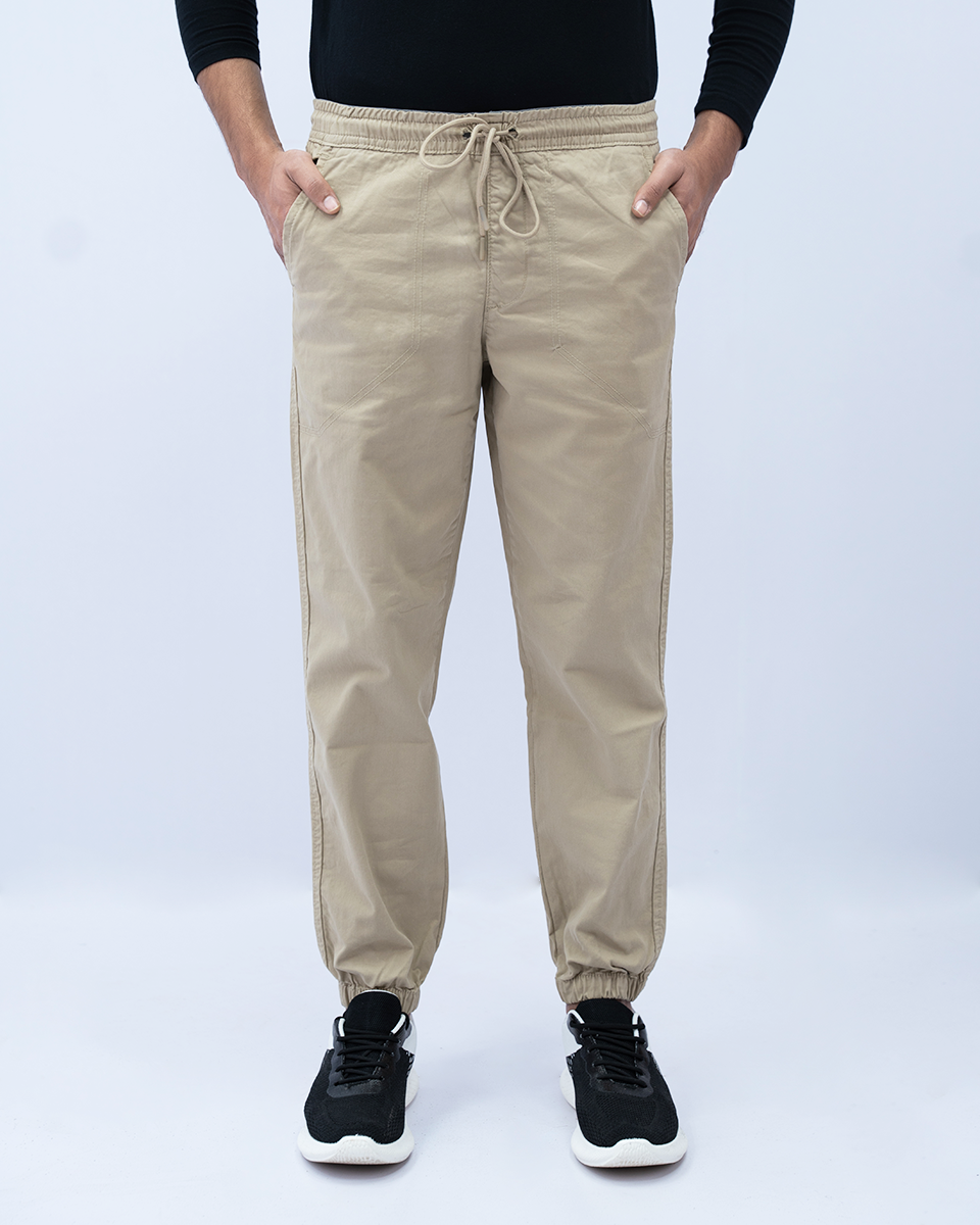 Men Jogger Elasticated Trouser - Khaki